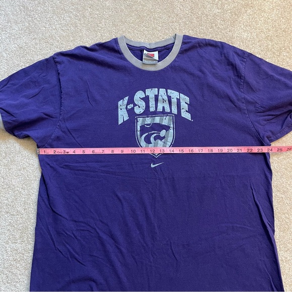 VINTAGE K-State Wildcats Shirt Mens Extra Large Purple Nike Trim Cotton NCAA - Picture 5 of 8